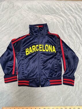 SK Barcelona Navy Kids Track Jacket with Red Trim size 2